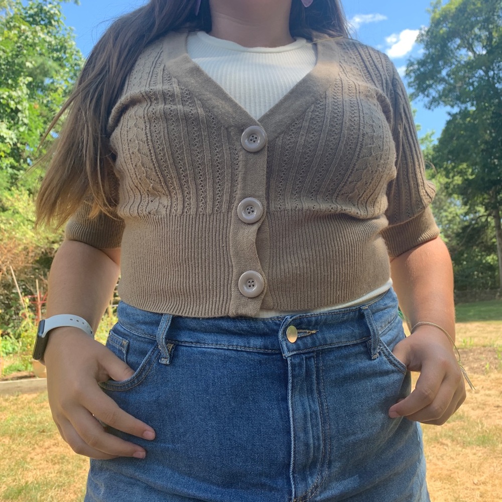 Brown gitano button sweater